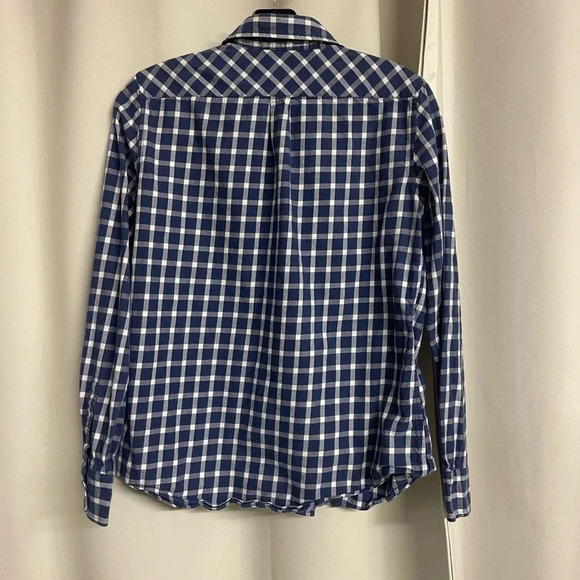 Banana Republic soft wash checked blue & white ladies shirt size small - Picture 4 of 5